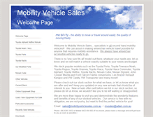Tablet Screenshot of mobilityvehiclesales.com.au